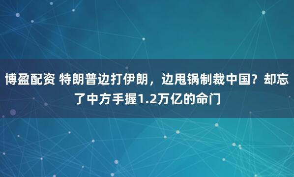 博盈配资 特朗普边打伊朗，边甩锅制裁中国？却忘了中方手握1.2万亿的命门
